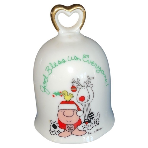 Ziggy Vtg 1978 Christmas Bell Ornament God Bless Us Everyone Japan Tom‎ Wilson - Picture 1 of 6